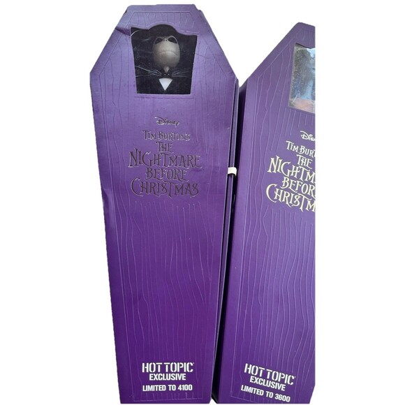 Set 2 Hot Topic Nightmare Before Christmas Coffins Jack Sally Exc Artist Proof - Picture 2 of 12